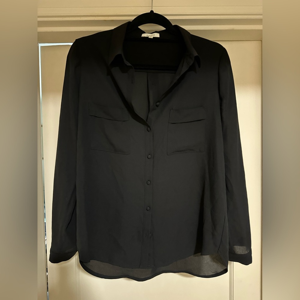 Pleione Women’s Black Button-Up Shirt